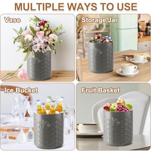 Consevisen Utensil Holder, 6.9” + 5” Kitchen Utensil Holder for Countertop, Large Ceramic Cooking Utensil Crock for Kitchen Counter, Vintage Farmhouse Utensil Organizer, Kitchen Decor and Accessories 6