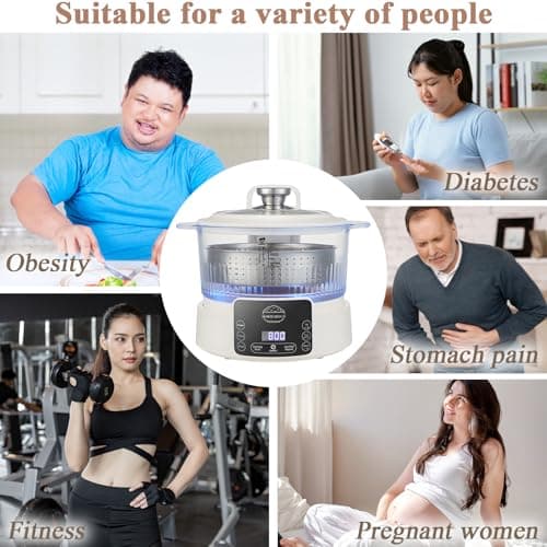 Low Carb Rice Cooker,3L Multifunction Smart Rice Cooker - 4H Keep Warm,Digital Display,Timer & Reservation Function,Suitable for Cooking,Simmering,Stewing,and Steaming 7