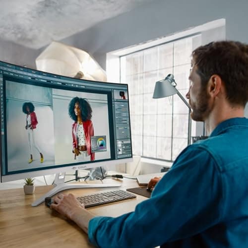 CRUA 27" White Monitor, Full HD(1920x1080P) VA Panel 1800R 75HZ 99% sRGB Curved Computer Monitors, 3Sides Frameless, Flicker-Less,Blue Light Filter, Wall Mountable/Tilt Adjustable for Office & Gaming 7