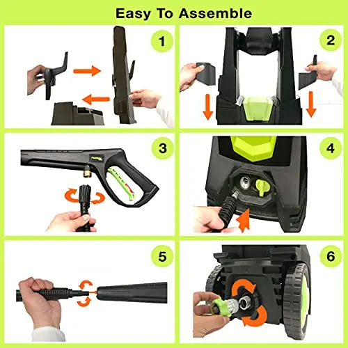 Pressure Washer, Foam Cannon, 4 Different Pressure Tips, Power Washer for Cars/Fences/Driveways/Home/Patios 9