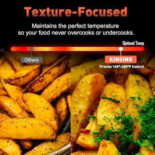 KINSING Air Fryer 8 in 1, XL 8.5 QT Large Airfryer with View Windows,MAX 400℉ for Crispy, 85% Less Oil, Fast Roast, Preheat, Shake, Bake, Non-Stick Basket for Easy Clean, With Professional Recipes 5