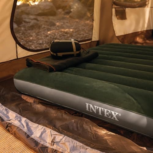 Intex 64763E Dura-Beam Standard Downy Air Mattress: Fiber-Tech – Queen Size – Built-in Foot Pump – 10in Bed Height – 600lb Weight Capacity 9