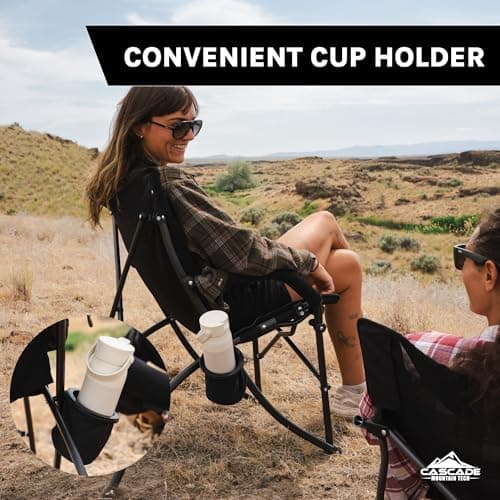 Cascade Mountain Tech Heavy Duty Folding Camp Chair, Black 6