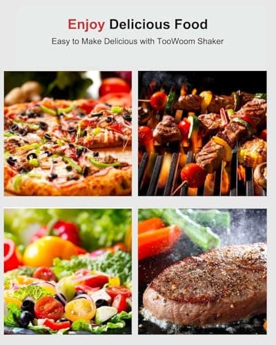 TooWoom Salt and Pepper Shakers with Moisture Proof Lids, Large Spice Dispenser for Sea Salt and Black Pepper, Plastic Salt Shakers for Kitchen, Camping, Travel, Picnic and Lunch Boxes 6