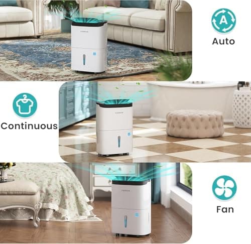Kesnos 80 Pints Energy Star Dehumidifier for Home & Basement with Drain Hose, Ideal for Large Spaces up to 5,500 Sq. Ft., Featuring Auto Defrost & Self-Drying Function 6