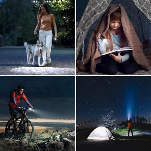 Lighting EVER LED Flashlights High Lumens, Small Flashlight, Waterproof, Adjustable Focus Flash Light for Outdoor, Emergency, Camping, AAA Batteries Included, 2 Pack 8