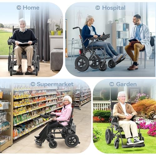 Electric Wheelchair for Adults, Lightweight Foldable 15 Mile Long Travel Range Motorized Wheelchairs, All Terrain Portable Power Wheelchair for Seniors, Airline Approved 9