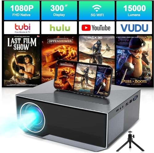 ZDK Native 1080P 18000 Lumen Projector with Wifi and Bluetooth