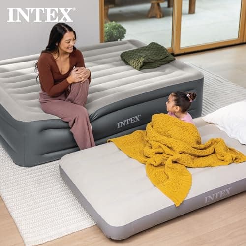 Intex 64101E Dura-Beam Standard Single-High Air Mattress: Fiber-Tech – Twin Size – 10in Bed Height – 300lb Weight Capacity – Pump Sold Separately 9