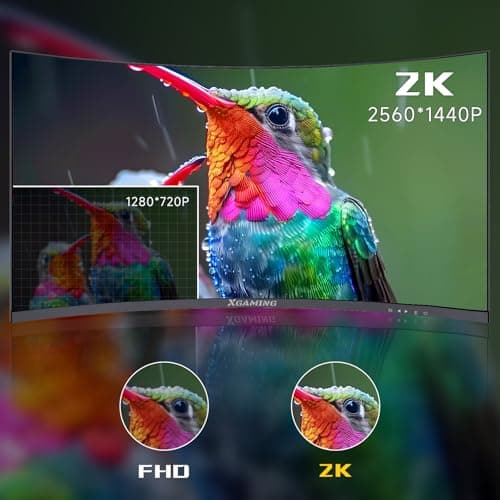 XGaming 27" Curved Gaming Monitor, QHD(2560x1440P) 2K 165Hz 1500R 100% sRGB Computer Screen, 1ms GTG with FreeSync, Low Blue Light, Frameless, HDMI DP Display, Built-in Speakers, Black 3