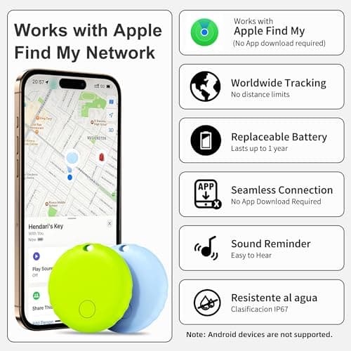 Tracker Tag, Smart Tag Works with Find My App (iOS Only), Keys Finder and Item Locator for Luggage, Backpack, Suitcases and More, Replaceable Battery, IP67 Waterproof Tracking Tags-5 Pack 2