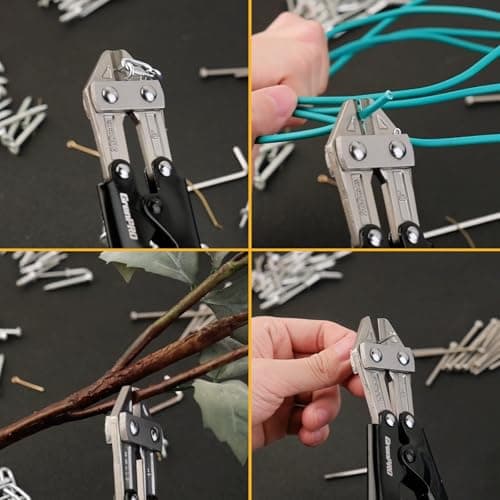 GRENPRO Wire Cutters Heavy Duty 8 Inch, Mini Bolt Cutter & Small Wire Cable Cutters, Wire Clippers for Crafting, Wire Cutter Pliers with Soft Anti-Slip Handle 6