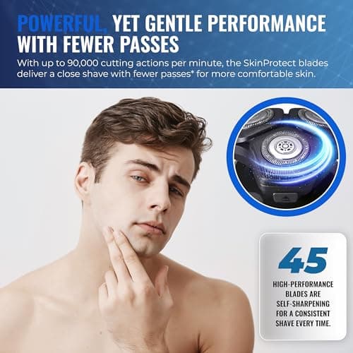 Philips Electric Shavers for Men, Rechargeable Wet/Dry Electric Shaver with SenseIQ Technology, Cordless Electric Razors for Men with Pop-up Trimmer, Travel Case 5