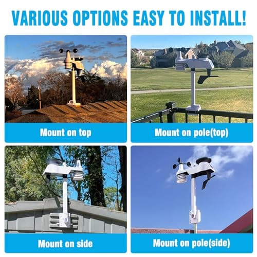 Sainlogic WiFi Weather Station, 8.3 inch Large Display Wireless Indoor Weather Stations with Rain Gauge and Wind Gauge,Weather Forecast,Wunderground 6