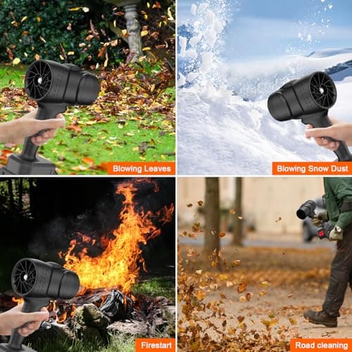 Toieue Leaf Blower Cordless with Battery, Portable Handheld blowers, Press to Variable Speed, 15000RPM 150MPH, 18V*2 Pcs Battery Powered, Snow Blowing, Lawn Care, Patio, Blowing Leaves 6