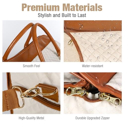 Tonyeee Convertible Garment Duffel Bags for Travel, Carry On Garment Bag with Shoe Compartment, 3 in 1 Foldable Suit Duffle Bag for Women, Jenni Bag for Hanging Clothes, Beige (1Pcs Set) 6