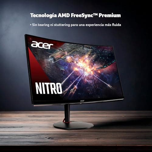 acer Nitro 27" 1500R Curved Full HD PC Gaming Monitor | AMD FreeSync Premium | 240Hz | 1ms VRB | Speakers | HDR10 | ErgoStand | VESA Mounting Compliant | 1 x DP 1.4 & 2 x HDMI 2.0 | XZ270 X2bmiiphx 5