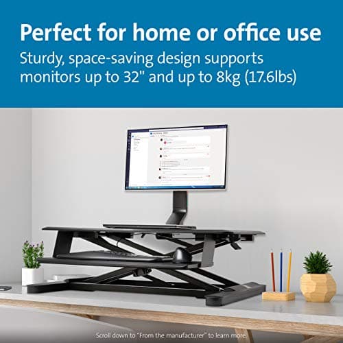 Kensington Single Monitor Desk Mount, C-clamp Vesa Stand Fits up to 32 inch Ultrawide Samsung LG , Low Profile Vertical Mount, Height Adjustable Free Standing Arm,K55512WW Black 7