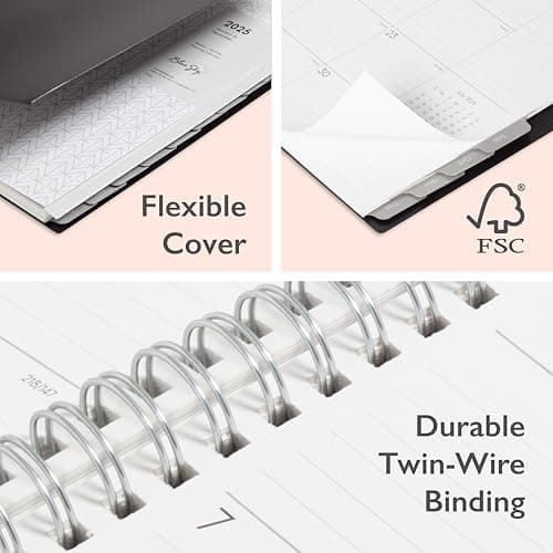 Blue Sky 2025 Weekly and Monthly Planner Calendar, January - December, 8.5" x 11", Flexible Cover, Laminated Tabs, Wirebound, Storage Pocket, Enterprise 5