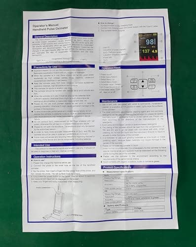 Pulse Oximeter Fingertip Handheld Pulse Oximeter With Continuous Monitor Blood Oxygen Saturation Monitor for Adults Rechargeable Monitor Oxygen Meter For SpO2/PR/PI 8