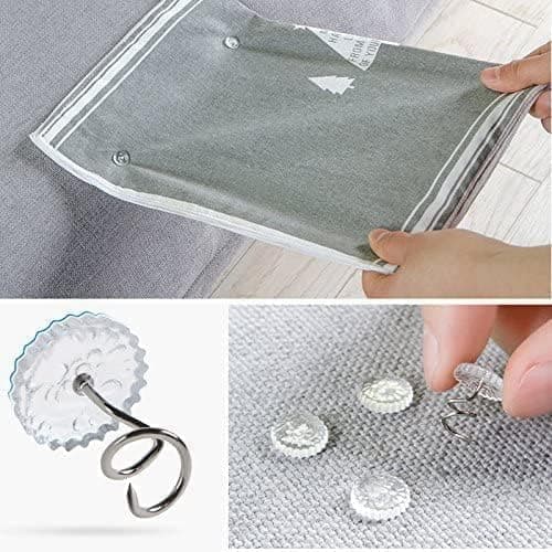Attmu 30 Pcs Upholstery Tacks Headliner Pins Clear Heads Twist Pins for Slipcovers and Bedskirts, 0.5 Inches Bed Skirt Pins 6