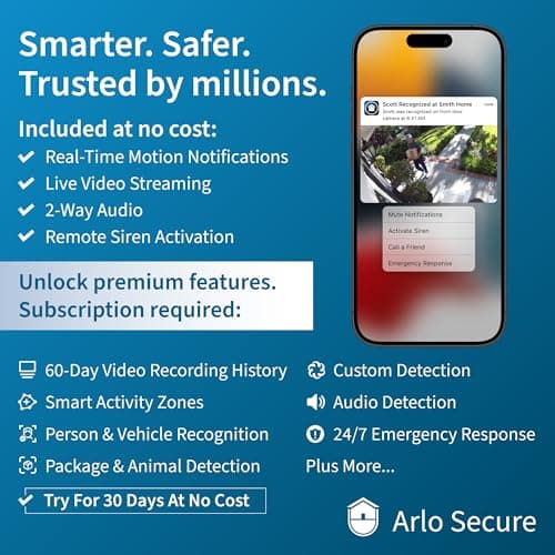 Arlo Pro 5S XL Spotlight Security Camera 2K HDR | Indoor/Outdoor | Band Wi-Fi Connects to Strongest Network | Longer Battery Life, 12X Zoom, Color Night Vision, 2-Way Audio - White, 3 Pack 5