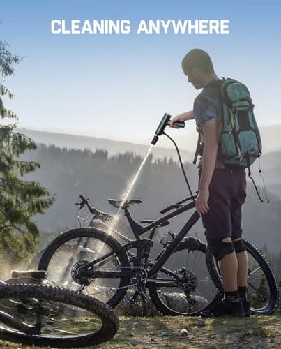 Fanttik NB8 Flip Portable Pressure Washer Gun, Foldable Cordless Pressure Washer Sprayer with 5-in-1 Nozzle, Max. 174 PSI, Type-C Charging, 16.73 FT Hose, for Camping, Bicycles, and Patio 6