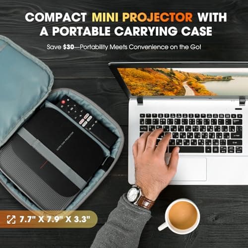 [386+ Built-in Apps] DBPOWER E2 Smart Projector with WiFi and Bluetooth, Native 1080P Mini Projector Compatible with Netflix, Youtube, Disney+, Hulu, Max & Crunchyroll, Electric Focus & Carry Case 8