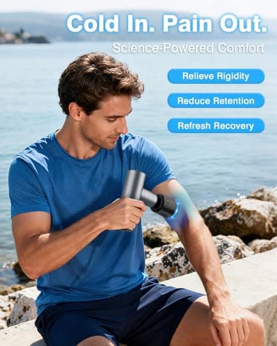 cotsoco Massage Gun with Heat and Cold Therapy, Full-Metal Handheld Electric Massager Deep Tissue for Body Muscle Pain Relief, Silent Portable Percussion Massage Gun for Athletes and Recovery Gifts 3