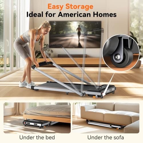 Fithrill Walking Pad Under Desk Treadmill for Home Office Small Spaces with Handle Bar Incline, 3 in 1 Portable Folding Mini Walking Jogging Running Compact 2.5 HP Machine 7