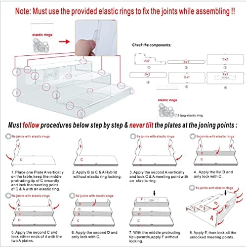 Evron Pantry Organization & Storage Clear Acrylic Spice Rack Organizer for Cabinet & Countertop (ASSEMBLY REQUIRED) 3 Tier Organizer 10.5 in 8