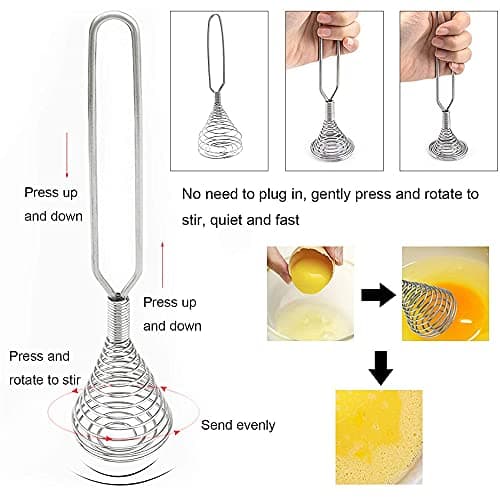 Stainless Steel Spring Coil Whisk Wire Whip Cream Egg Beater Gravy Cream Hand Mixer Kitchen Tool Accessories For Mixing, Blending, Beating, Stirring, Cooking 5