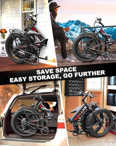 W Wallke 2800W Dual Motor Folding Mountain Electric Bike, Battery 48V 22Ah Long Range e-Bike, 26" Fat Tire All Terrain 32-35MPH Fast Adult Ebike, Full Suspension e-Bicycle, UL2849 Certificate 8