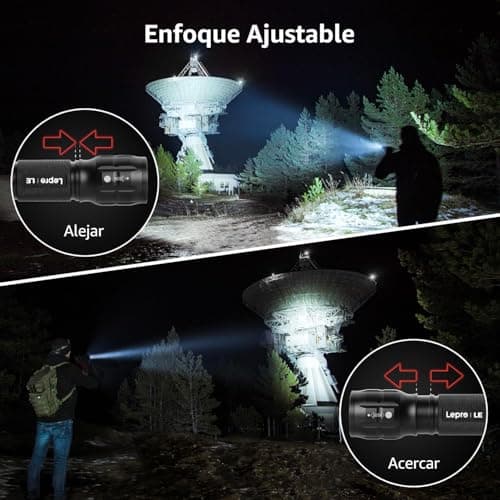 Lighting EVER LED Flashlights High Lumens, Small Flashlight, Waterproof, Adjustable Focus Flash Light for Outdoor, Emergency, Camping, AAA Batteries Included, 2 Pack 7