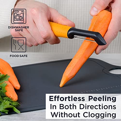 Deiss PRO Swivel Vegetable Peeler - Sharp Stainless Steel Peeler With Easy Non-Slip Hand Grip, Potato Peelers For Kitchen, Fruit, Carrot, Apple, Veggie, Kiwi, Durable, And Dishwasher Safe (ORANGE) 4