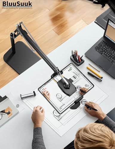 BluuSuuk Tablet Floor Stand with 11lb Stable Base - Adjustable Height Stretchable Arm Swivel Holder Mount, Compatible with iPad Pro Air Mini 12.9/9.7, Kindle, Galaxy Tab, Cell Phones (4.7''-13'') 8