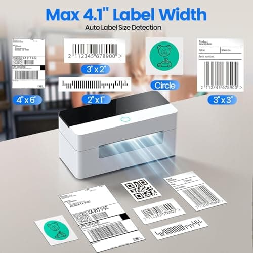 BPXX Bluetooth Thermal Label Printer - Clear Print Quality, Portable Wireless Shipping Label Printer Easy to Connect, Use to Print Shipping Labels, Compatible with Amazon Shopify Ebay Ups 5