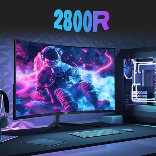 ZZA 24 Inch Monitor 200 HZ 1080p 2800R,Curved PC Monitor VA 120% sRGB FreeSync Frameless Full on Three Sides Blue Light Filter,HDMI DP USB Ports,Computer Monitor for Business Office and Casual Gaming 7