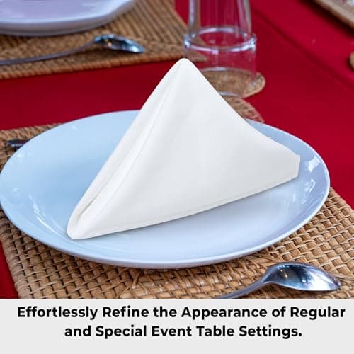 Urban Villa Cloth Napkins White Dinner Napkins Set of 12 (18X18) 100% Cotton Absorbent Washable Durable Reusable Cloth Napkins Ideal for Easter Decorations Hotel Collection Farmhouse Parties Napkins 8