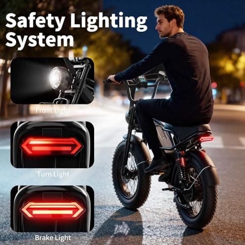 YOLOWAY 2000W Peak Electric Off Road Bike for Adults,Electric Dirt Bike,E Bike 20 * 4" Fat Tire,All Terrain 32 MPH Top Speed,Ebike Up 80 Miles Range,48V Removable Battery,Certified by UL2849 7