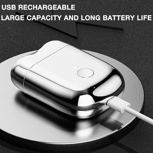 New Model Mini Dual-Head Electric Shaver, Upgrade Pocket Shaver, Washable Double Head Razor, Mini Portable Razor, Rechargeable Waterproof Electric for Men (Orange) 7