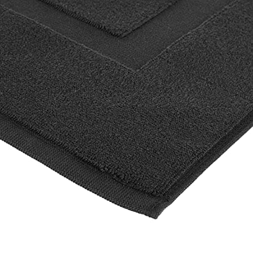 Amazon Basics Banded 100% Cotton Machine Washable Bathroom Bath Rug Mat, 31" x 20", Black 5