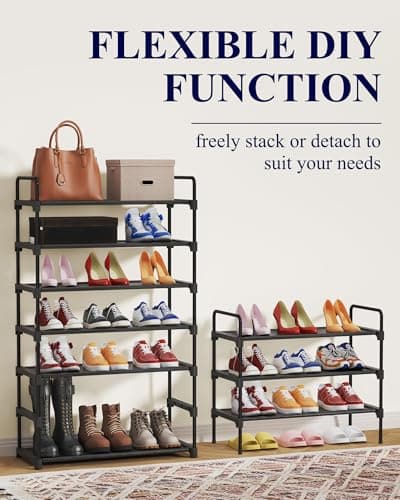 Kitsure Shoe Rack for Closet, Sturdy Shoe Storage for Entryway, Space-Saving Shoe Rack Small and Shoe Shelf, 27.6" Wide, Black 6