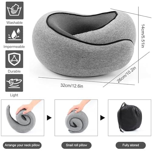 WEERSHUN Travel Pillows for Airplanes,2024 New Travel Pillow,Travel Neck Pillow Airplane Memory Foam Travel Pillow Neck Pillow for Traveling Suitable for Airplanes,Offices and Cars 3