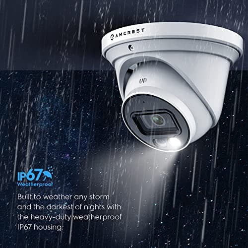 Amcrest 5MP AI Turret IP PoE Camera w/ 49ft Nightvision, Security IP Camera Outdoor, Built-in Microphone, Human & Vehicle Detection, Active Deterrent, 129° FOV, 5MP@20fps IP5M-T1277EW-AI 7