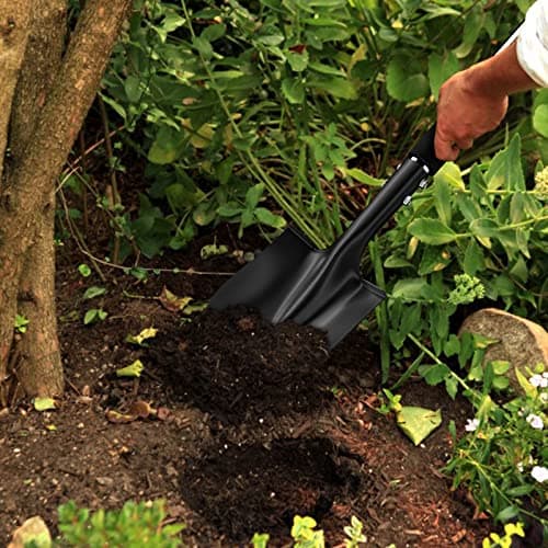 Shovel, Shovels for Digging, 31 inch Small Shovel with D-Handle, Spade Shovels for Camping, Edging, Heavy Duty Metal Compact Shovels, Mini Shove Steel, Black 5