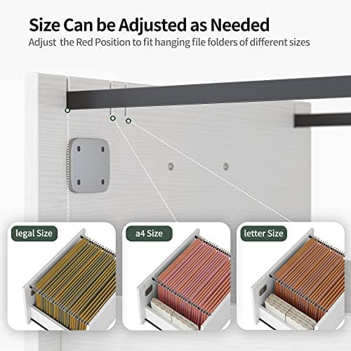 FEZIBO File Cabinet with Lock for Home Office, 3-Drawer Rolling Filing Cabinet, Home Office File Cabinet for A4/Letter/Legal Size, Printer Stand, Wooden Storage Cabinet, White 5