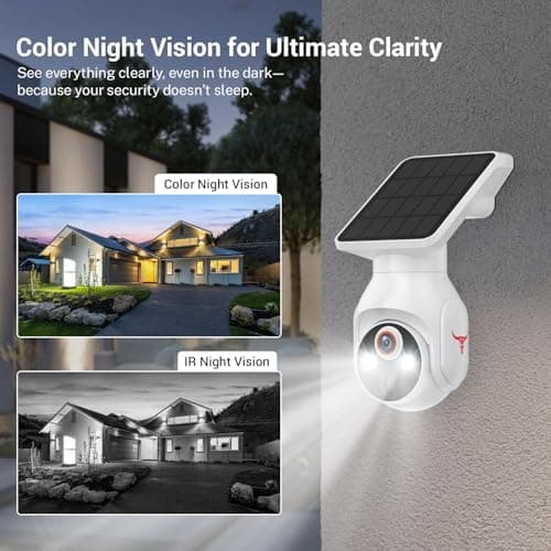 FineLuck Solar-Powered 1080p Battery Camera, Security Cameras Wireless Outdoor for Home Surveillance, AI Human Detection, Cloud Storage (Sold Separately), 2.4G WiFi Only, Night Vision (White) 6