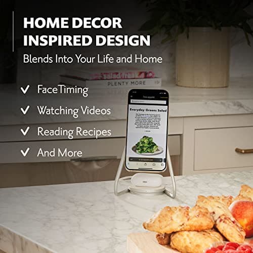 COURANT MAG:2 Wireless Charging Stand - Belgian Linen, 2 in 1 Multi-Device Charger - Magnetic Stand for MagSafe iPhones 16, 15, 14, 13, 12 with Charging Base for AirPod Cases, (Camel) 5