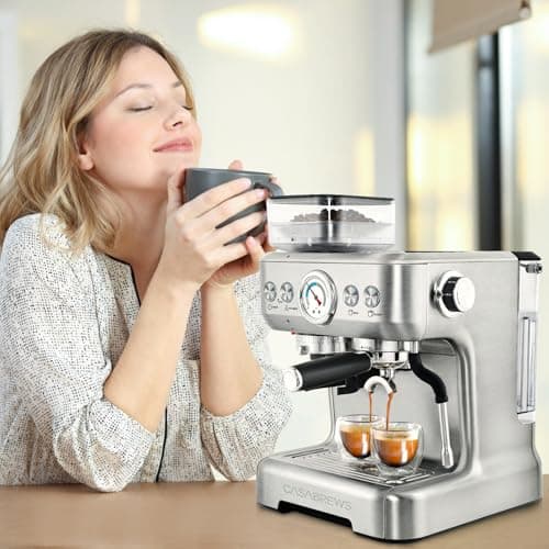CASABREWS 5700Gense Espresso Machine with Grinder, Barista-Style Cappuccino Maker with Milk Frother Steam Wand, Professional Coffee Maker with Removable Water Tank for Cappuccinos and Lattes 7